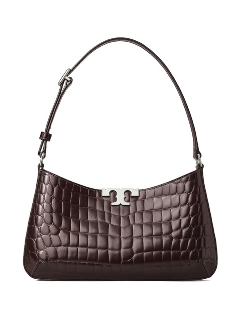 Tory Burch Eleanor croc-embossed shoulder bag - Brown - zdjęcie produktu nr 1