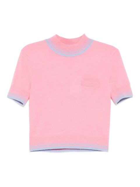Self-Portrait contrast stripe knit top - Pink - zdjęcie produktu nr 1
