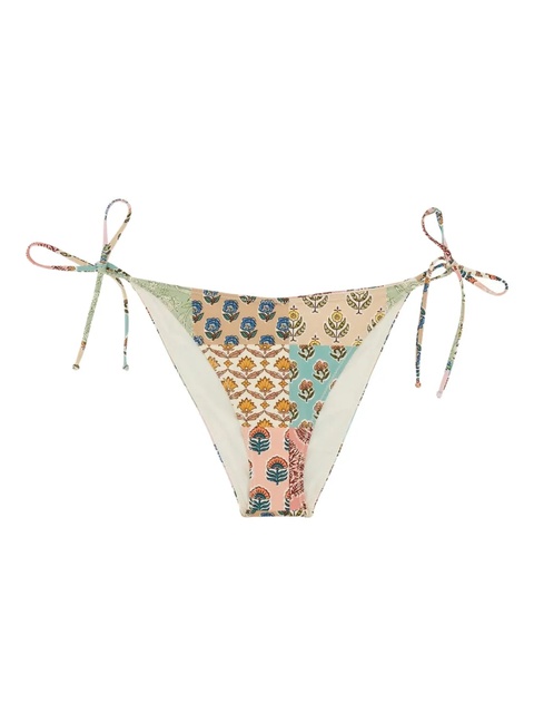 MC2 Saint Barth patchwork side-tie bikini bottoms - Neutrals - zdjęcie produktu nr 1
