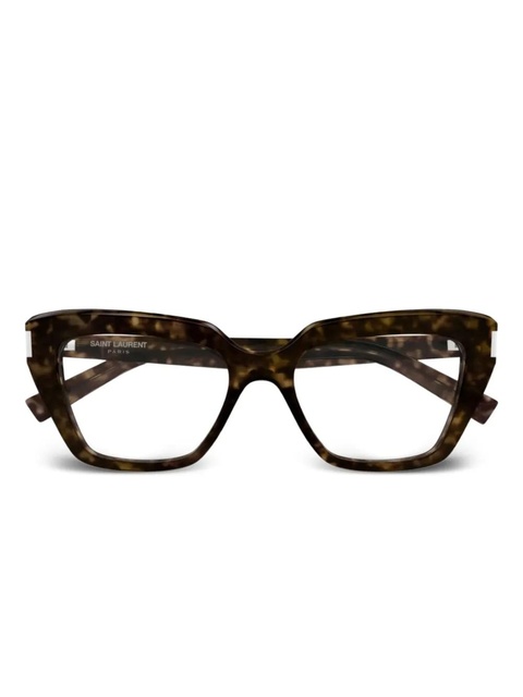 Saint Laurent Eyewear geometric-frame glasses - Brown - zdjęcie produktu nr 1