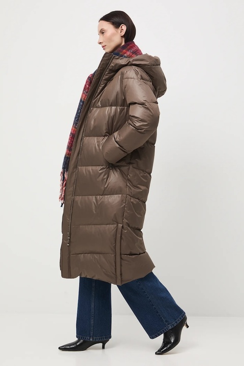Medicine płaszcz puchowy kolor brązowy - zdjęcie produktu nr 2