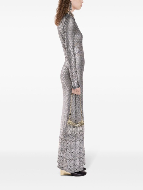 Rabanne metallic knitted maxi dress - Silver - zdjęcie produktu nr 2