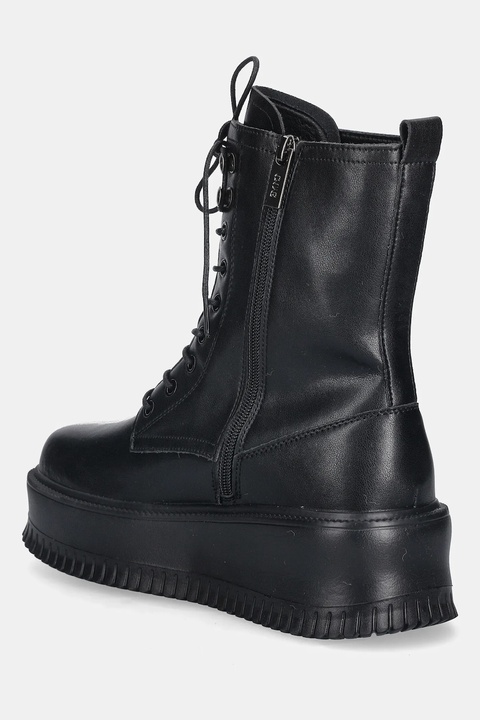 GOE botki skórzane damskie kolor czarny na platformie lekko ocieplone SS2N4128 BLACK - zdjęcie produktu nr 2