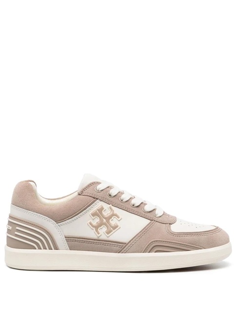 Tory Burch Clover Court panelled suede sneakers - White - zdjęcie produktu nr 1