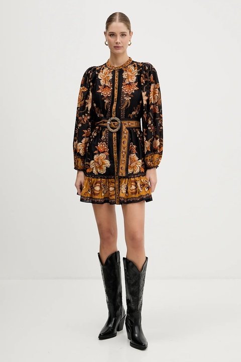 Farm Rio sukienka bawełniana kolor czarny mini rozkloszowana 344142 - zdjęcie produktu nr 2