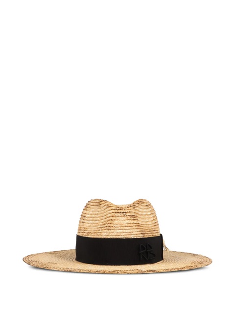 Ruslan Baginskiy wheat-embellished raffia fedora hat - Neutrals - zdjęcie produktu nr 1
