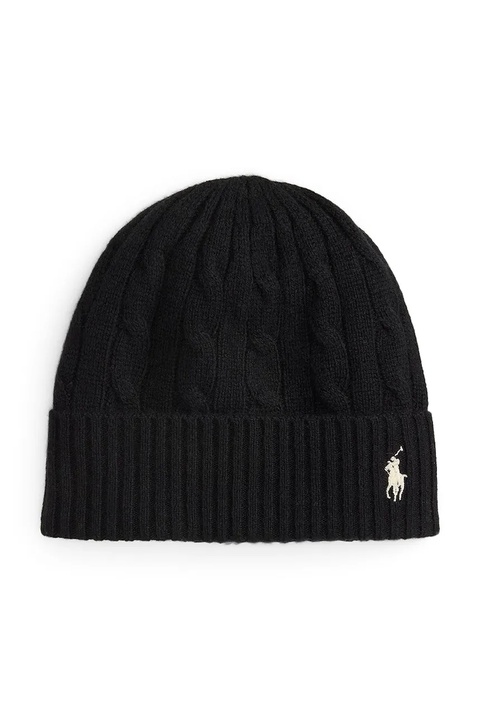 Polo Ralph Lauren czapka wełniana kolor czarny 455981442 - zdjęcie produktu nr 1