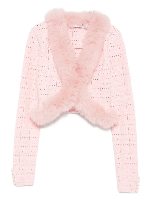 Self-Portrait cotton blend cardigan - Pink - zdjęcie produktu nr 1