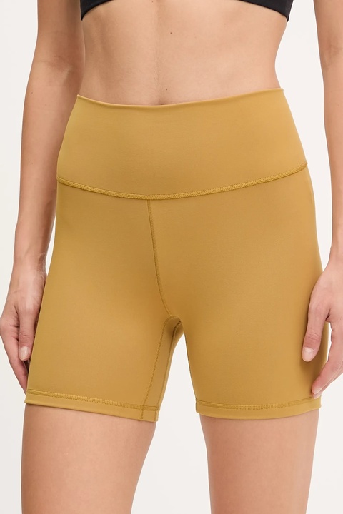 adidas Performance szorty do jogi All Me kolor żółty gładkie high waist JI8348 - zdjęcie produktu nr 1