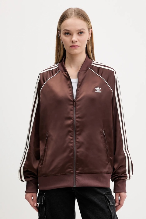 adidas Originals bluza Sst Satin Tt damska kolor brązowy z aplikacją KH1568 - zdjęcie produktu nr 1