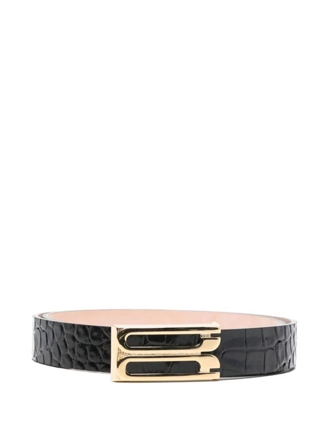 Victoria Beckham croco-embossed leather belt - Black - zdjęcie produktu nr 1