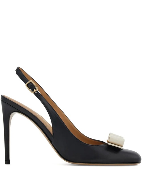 Ferragamo 90mm bow slingback pumps - Black - zdjęcie produktu nr 1