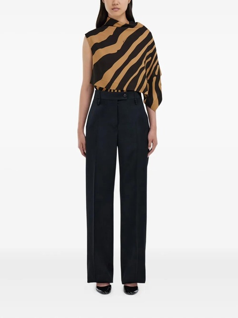 Ferragamo animal-print asymmetric top - Brown - zdjęcie produktu nr 1