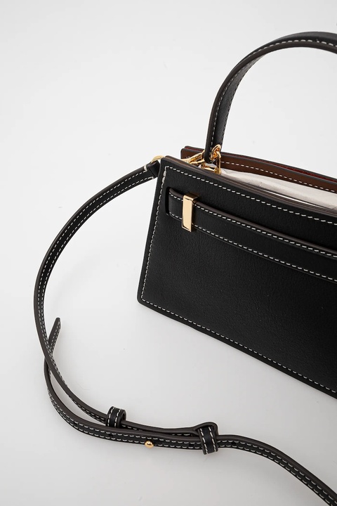 Tory Burch torebka skórzana Lee Radziwill Petite kolor czarny 168954-001 - zdjęcie produktu nr 2
