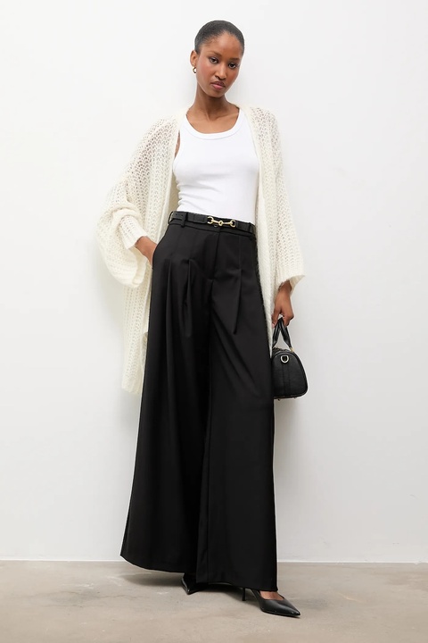 Answear.LAB spodnie damskie kolor czarny szerokie high waist - zdjęcie produktu nr 1