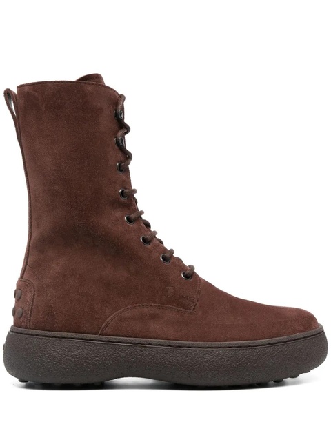Tod's WG lace-up suede ankle boots - Brown - zdjęcie produktu nr 1