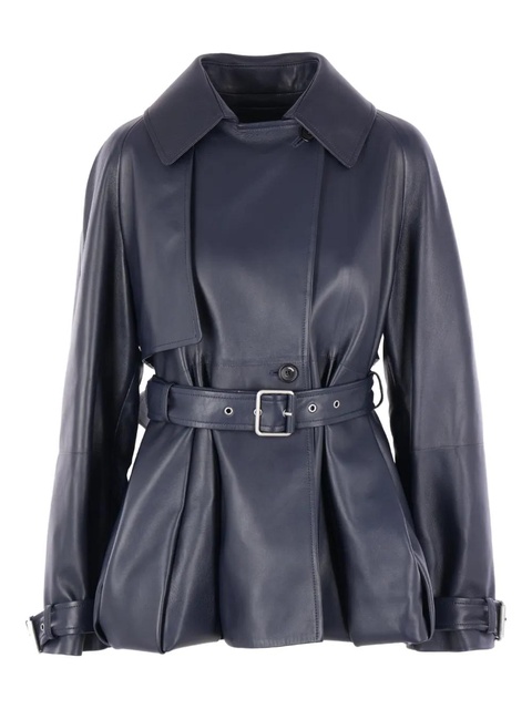 LOEWE belted leather jacket - Blue - zdjęcie produktu nr 1