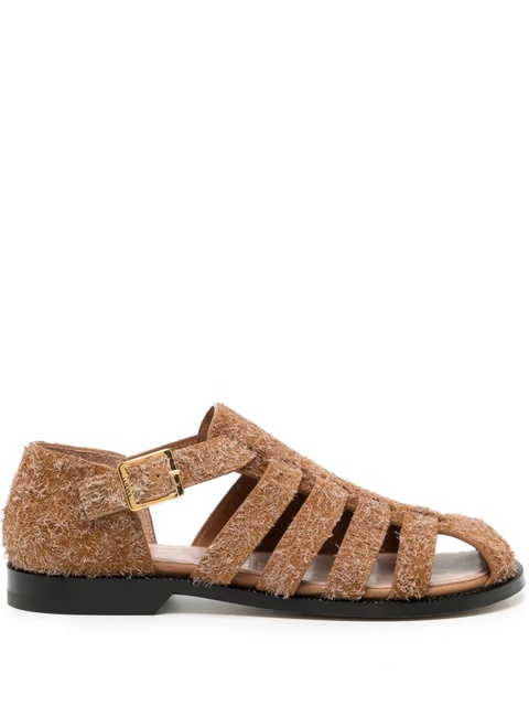 LOEWE Campo suede caged sandals - Brown - zdjęcie produktu nr 1