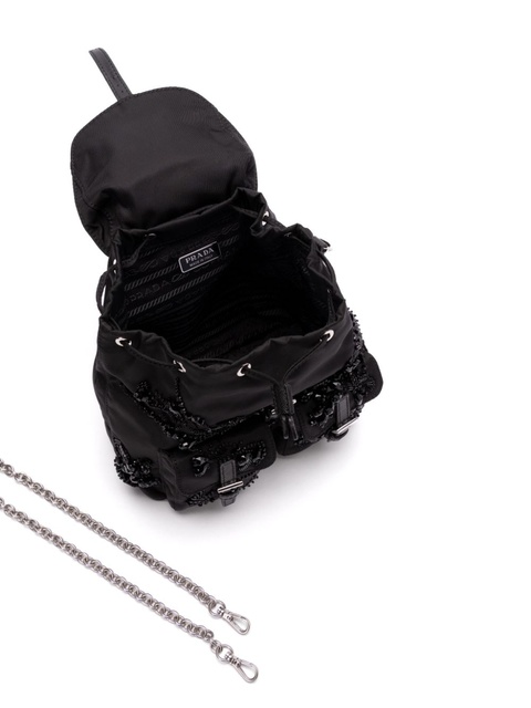 Prada enamel triangle-logo backpack - Black - zdjęcie produktu nr 2