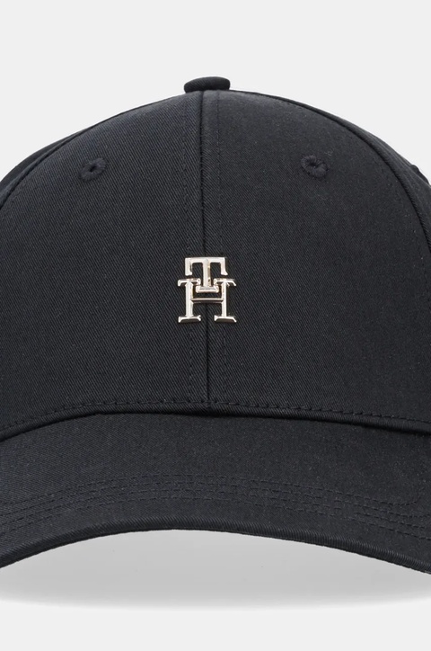 Tommy Hilfiger czapka z daszkiem bawełniana kolor czarny z aplikacją AW0AW16843 - zdjęcie produktu nr 2