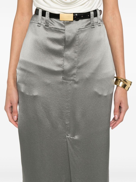 Saint Laurent silk midi skirt - Grey - zdjęcie produktu nr 2