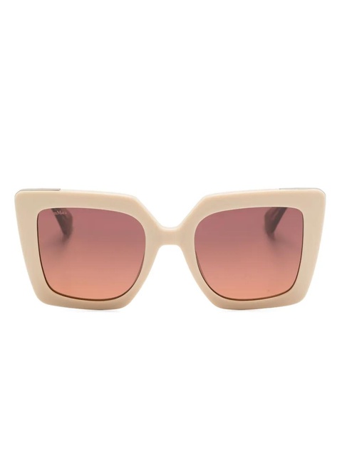 Max Mara Eyewear logo-engraved cat-eye sunglasses - Green - zdjęcie produktu nr 1