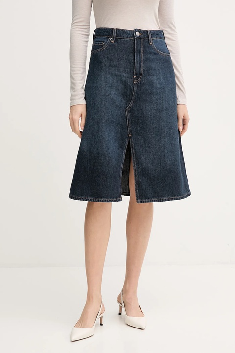 Tommy Hilfiger spódnica jeansowa kolor granatowy midi rozkloszowana WW0WW46776 - zdjęcie produktu nr 1
