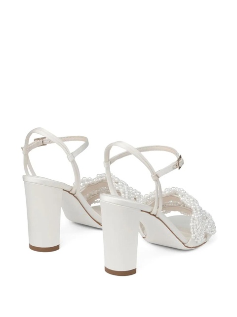 Jimmy Choo 85mm leather heeled sandals - Neutrals - zdjęcie produktu nr 2