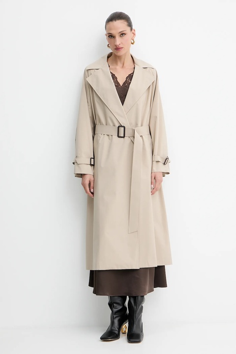 Weekend Max Mara płaszcz FATTO kolor beżowy 2525026011600 - zdjęcie produktu nr 2