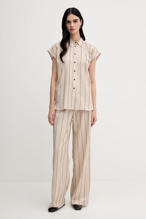 Marc Aurel koszula damska kolor beżowy regular z kołnierzykiem klasycznym 6302-1002-93421 - zdjęcie produktu nr 2