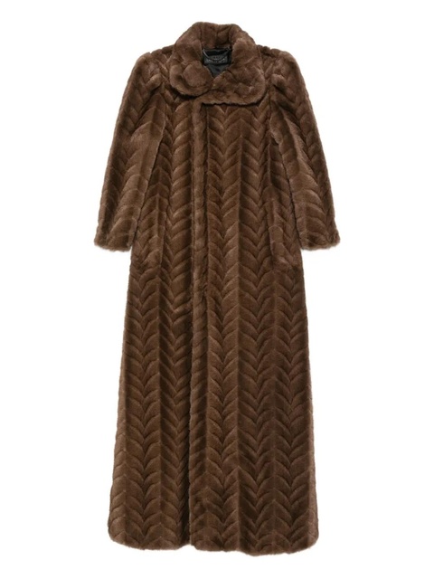 Balenciaga chevron-pattern coat - Brown - zdjęcie produktu nr 1