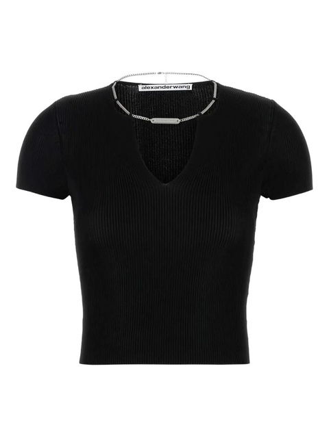 Alexander Wang chain-embellished ribbed top - Black - zdjęcie produktu nr 1