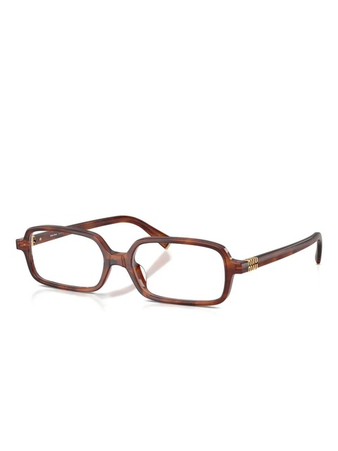 Miu Miu Eyewear tortoiseshell-pattern rectangle-frame glasses - Brown - zdjęcie produktu nr 2