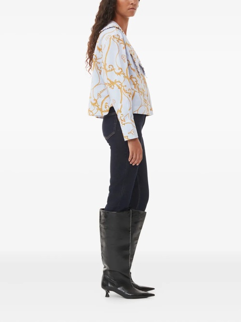 GANNI wide-collar ruffled blouse - White - zdjęcie produktu nr 2