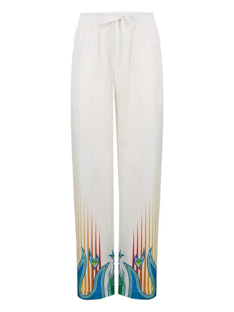 Casablanca twill print trousers - White - zdjęcie produktu nr 1