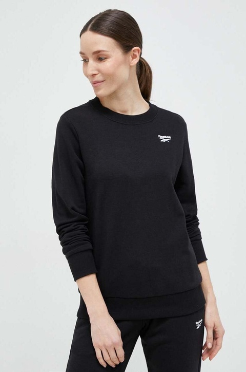 Reebok bluza damska kolor czarny gładka H54761.100012552 - zdjęcie produktu nr 1