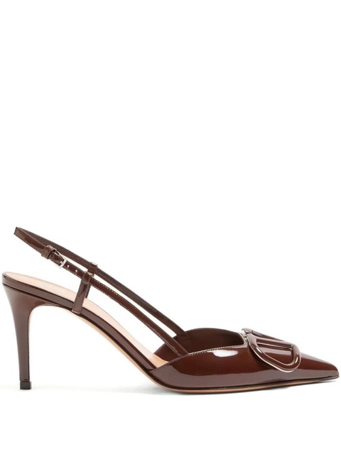 Valentino Garavani 80mm V-logo slingback pumps - Brown - zdjęcie produktu nr 1
