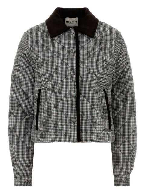 Miu Miu corduroy collar quilted jacket - Grey - zdjęcie produktu nr 1