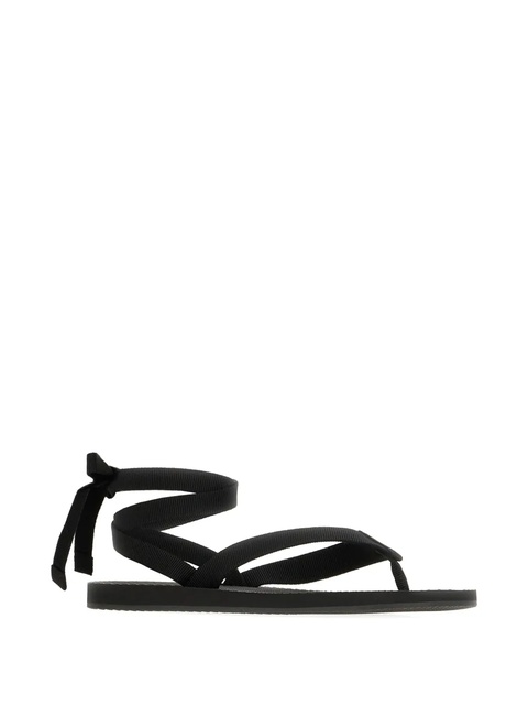 The Row ribbon-tie flat sandals - Black - zdjęcie produktu nr 1