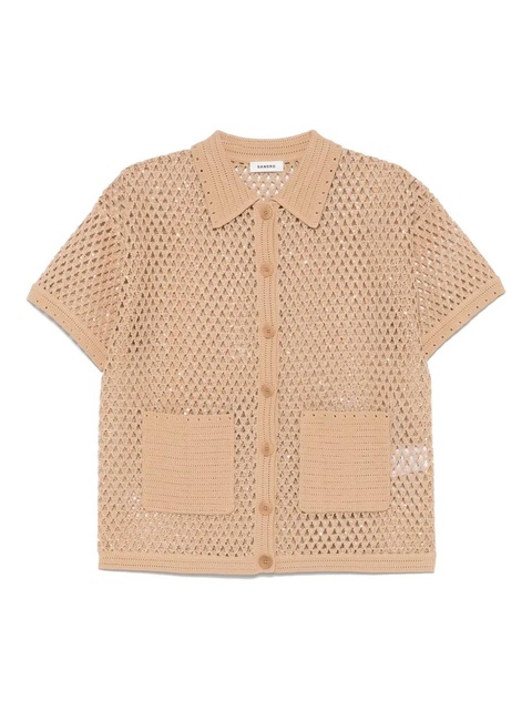 SANDRO open-knit shirt - Brown - zdjęcie produktu nr 1