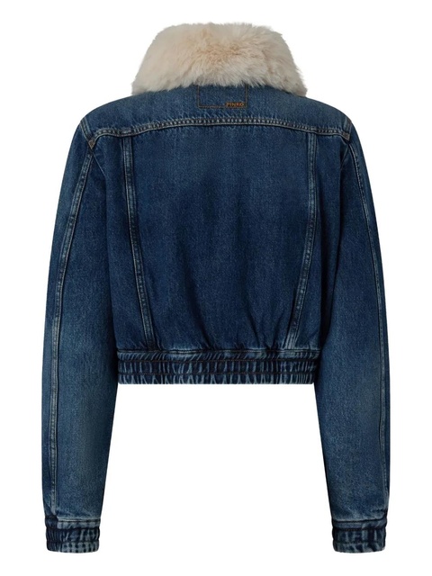 PINKO contrasting-collar denim jacket - Blue - zdjęcie produktu nr 2