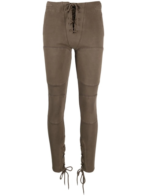 ENTIRE STUDIOS tie-fastening panelled leggings - Brown - zdjęcie produktu nr 1
