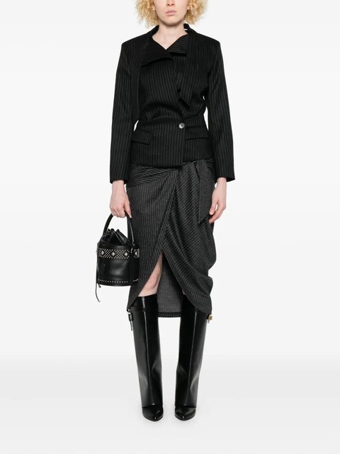 ISABEL MARANT pinstripe belted wrap skirt - Grey - zdjęcie produktu nr 1