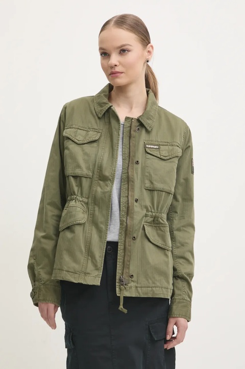 Superdry kurtka bawełniana kolor zielony przejściowa W5011761A-A2Q - zdjęcie produktu nr 1