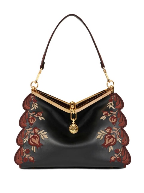 ETRO medium embroidered Vela shoulder bag - Black - zdjęcie produktu nr 1