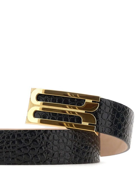 Victoria Beckham animal-print logo-buckle belt - Black - zdjęcie produktu nr 2