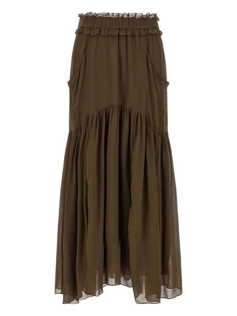 MARANT ÉTOILE Besma ruffled maxi skirt - Green - zdjęcie produktu nr 1