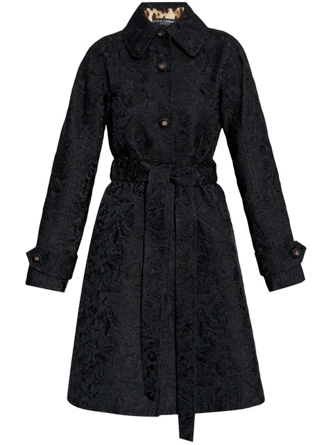 Dolce & Gabbana floral-jacquard coat - Black - zdjęcie produktu nr 1