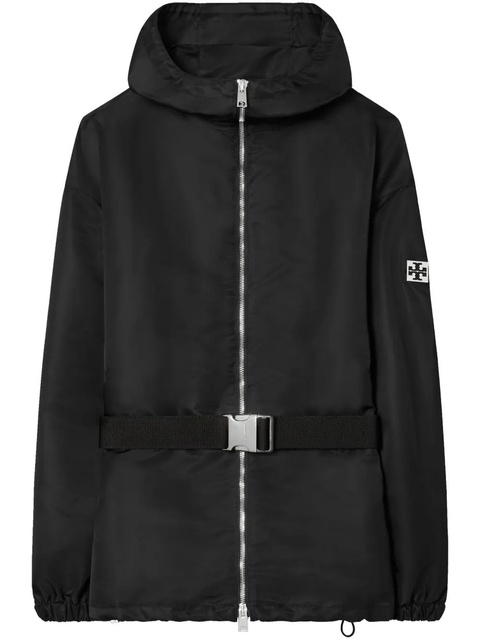 Tory Burch logo-appliqué hooded jacket - Black - zdjęcie produktu nr 1