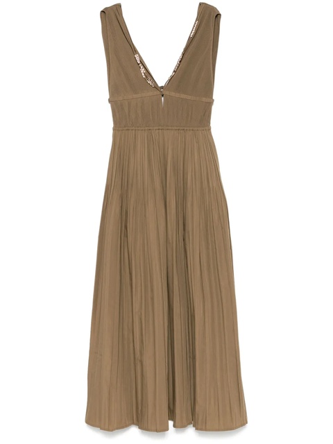 Maje plissé midi dress - Brown - zdjęcie produktu nr 1